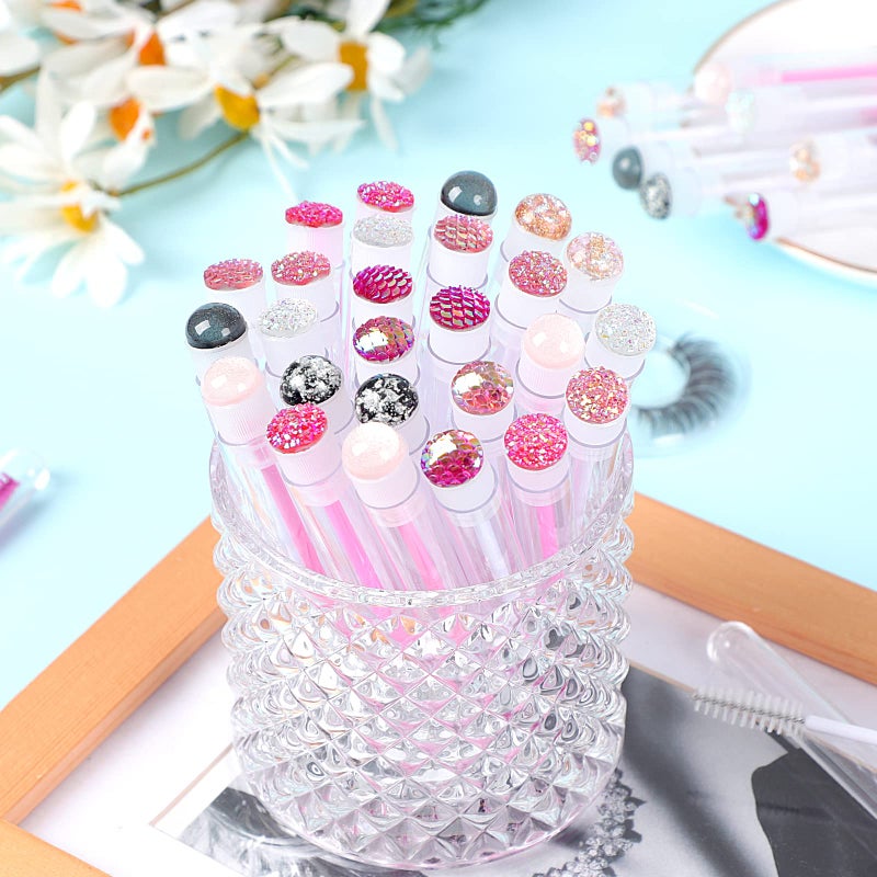 Dming 20 Pieces Eyelashes Brush Container Disposable Mascara Bruush Wand Case Lash Spoolies Tube Spoolie Holder Makeup Brush for Eyelash Extension Mix - Image 5